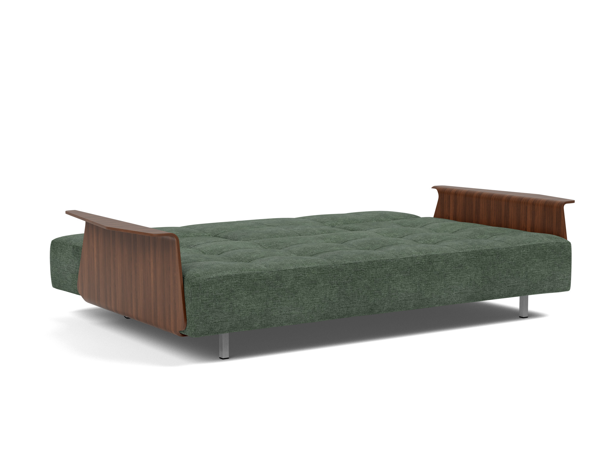 Schlafsofa Long Horn D.E.L. mit Armlehnen Flachgewebe Avella 281-Pine-Green