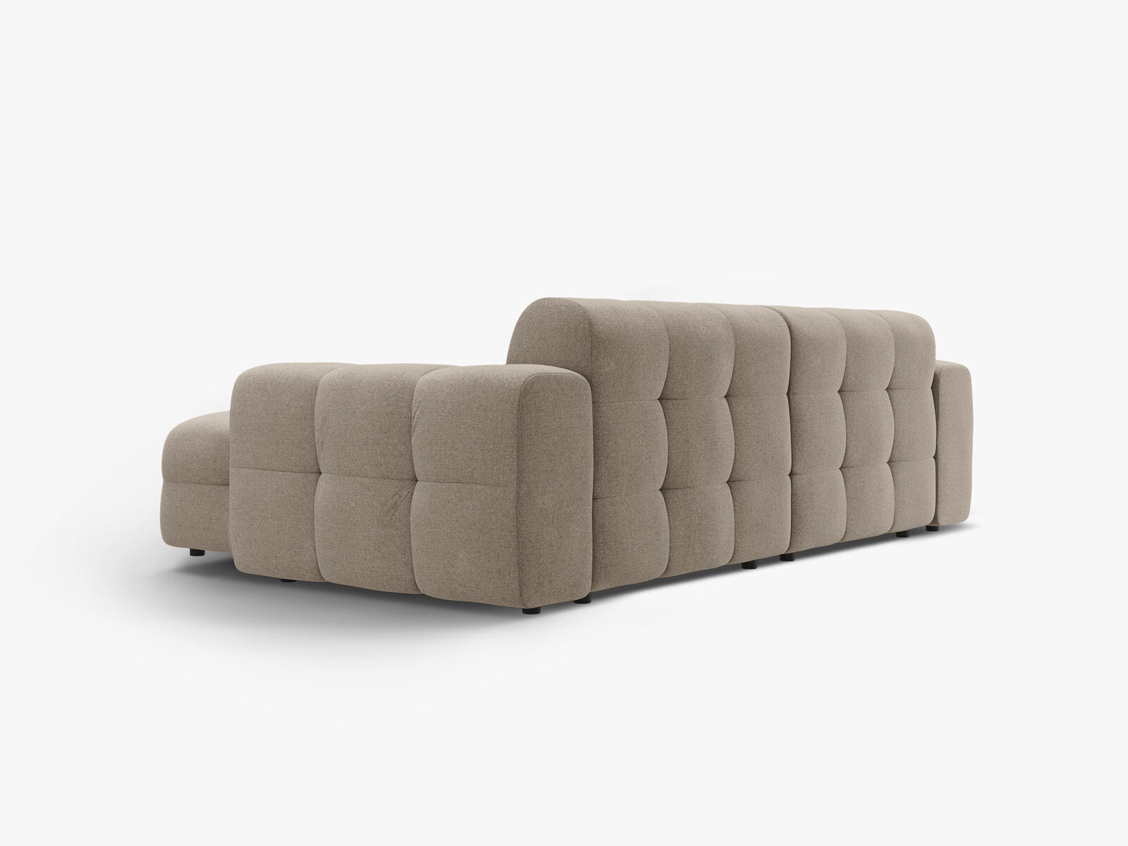 Micadoni Ecksofa Kendal 4-Sitzer Rechts Strukturierter Stoff Dunkelbeige