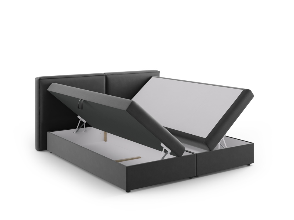 Cosmopolitan Design Boxspringbett Arendal 160x200 Samt Bluvel Grau