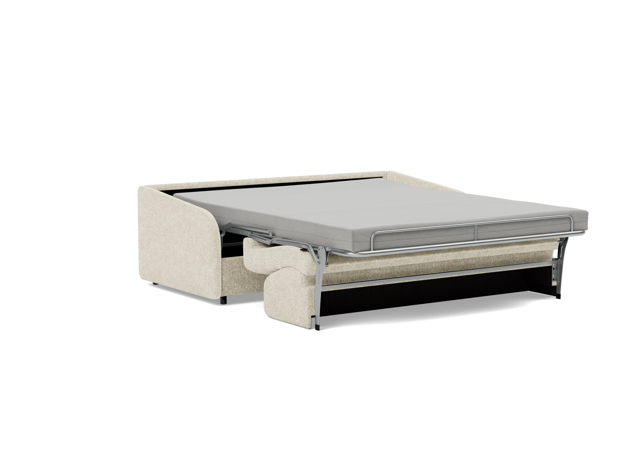 Schlafsofa Eivor mit Taschenfederkernmatratze 160 Strukturierter Stoff Taura 357-Off-White