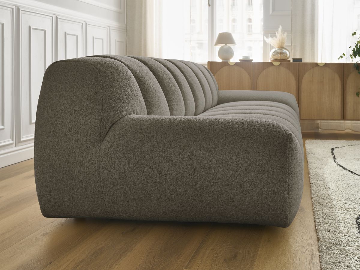 Bobochic Hayden Sofa 3-Sitzer Bouclé-Stoff Braun