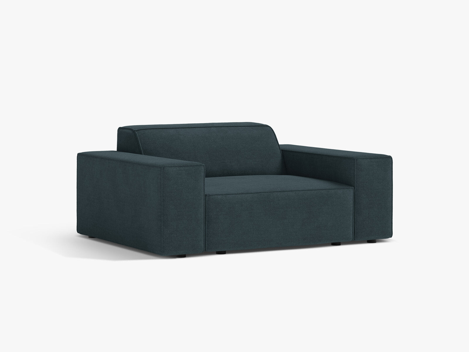 Micadoni Sessel Jodie 1-Sitzer Strukturierter Stoff Liberty Dunkel Petrol