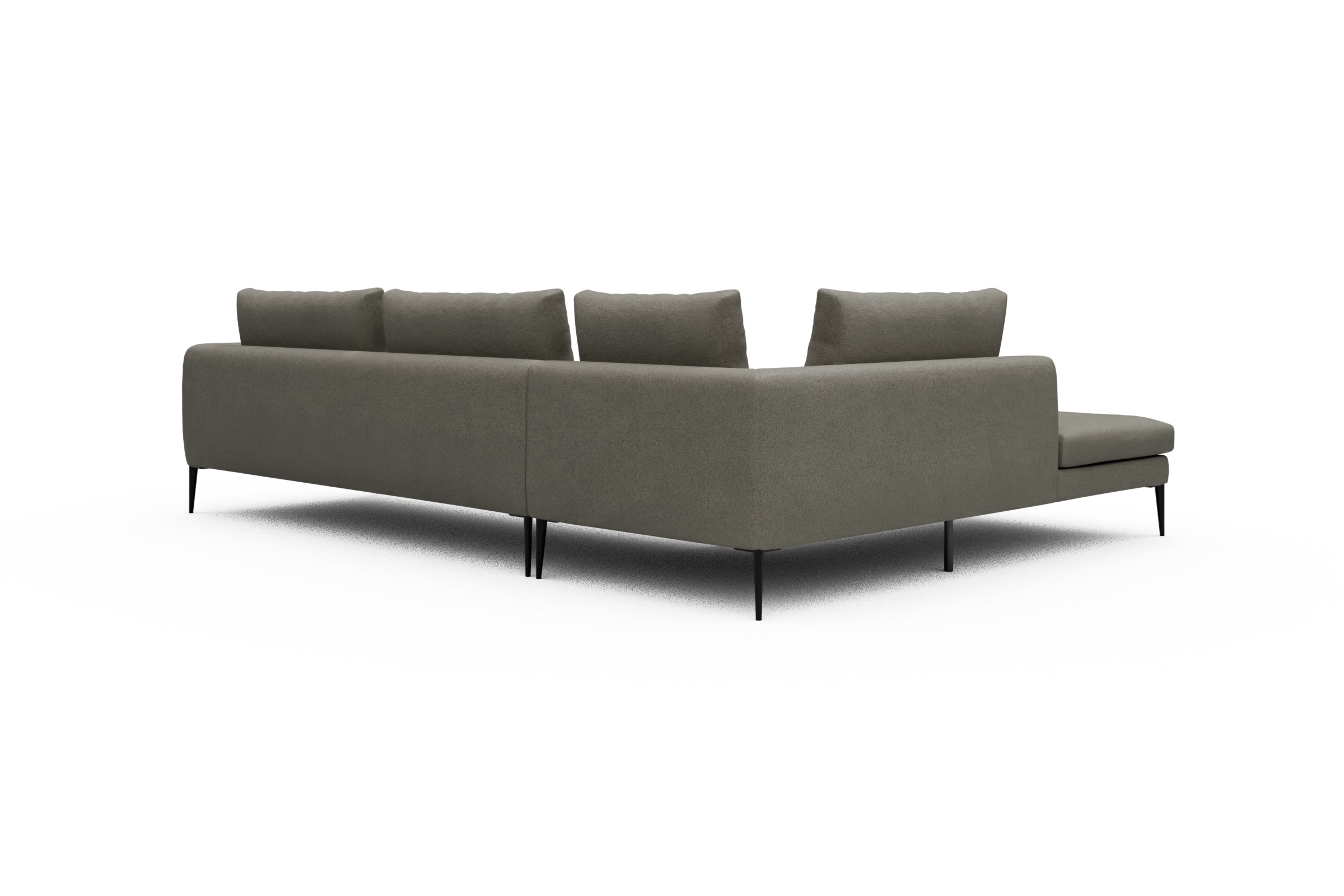 Ecksofa Paul Relax-Ecke rechts mit 3-Sitzer Denari-Warm-Grey