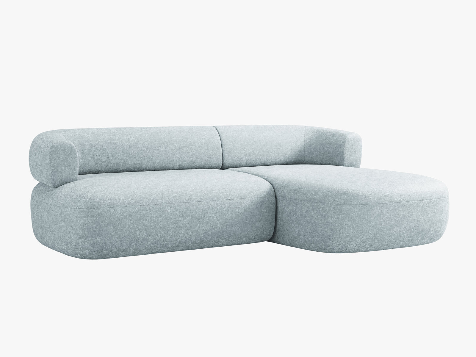 Micadoni 5-Sitzer Ecksofa Jenny Rechts Chenille Perfect Harmony Hellblau