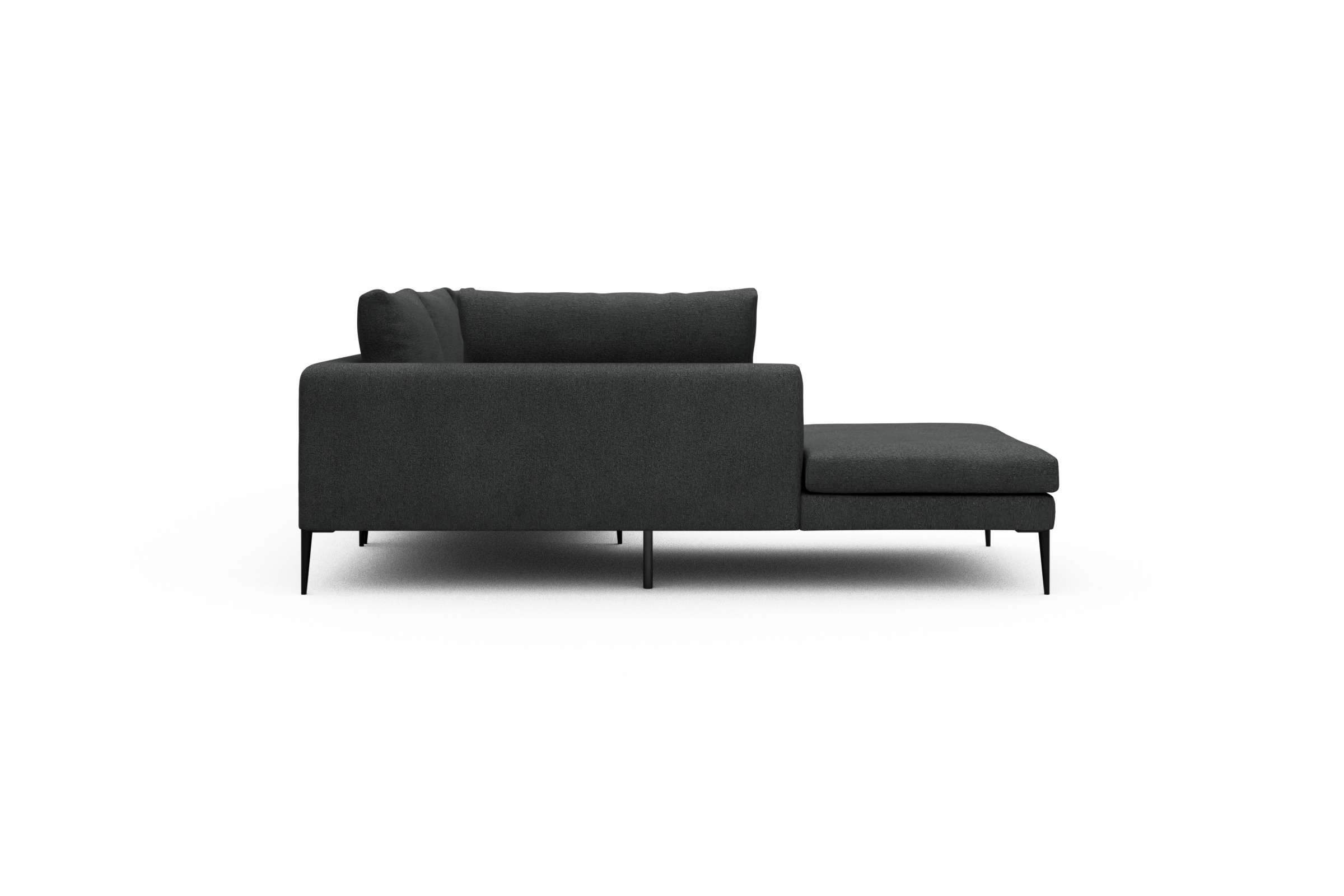 Ecksofa Paul Relax-Ecke rechts mit 3-Sitzer Boucle-Charcoal