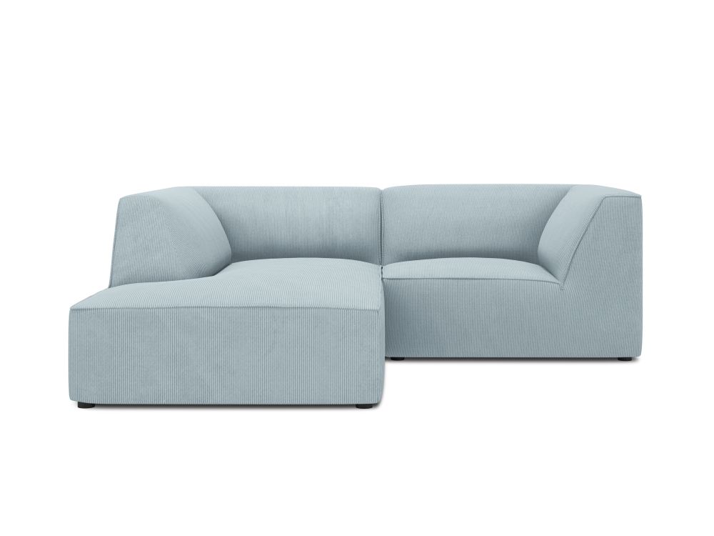 Cosmopolitan Design Ecksofa Siena 3-Sitzer Kord Scala Hellblau Links