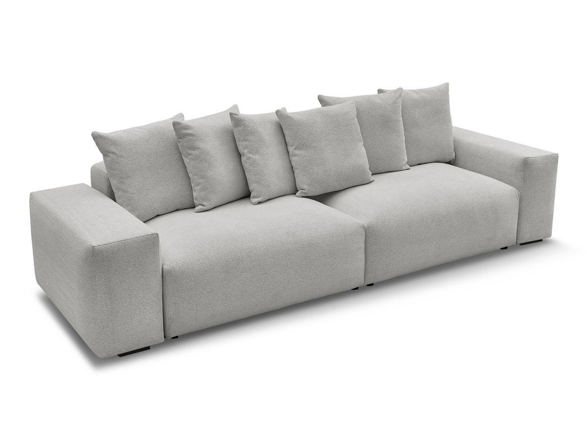 Bobochic Voltaire Sofa 4-Sitzer 320 × 124 cm Melange-Stoff Hellgrau