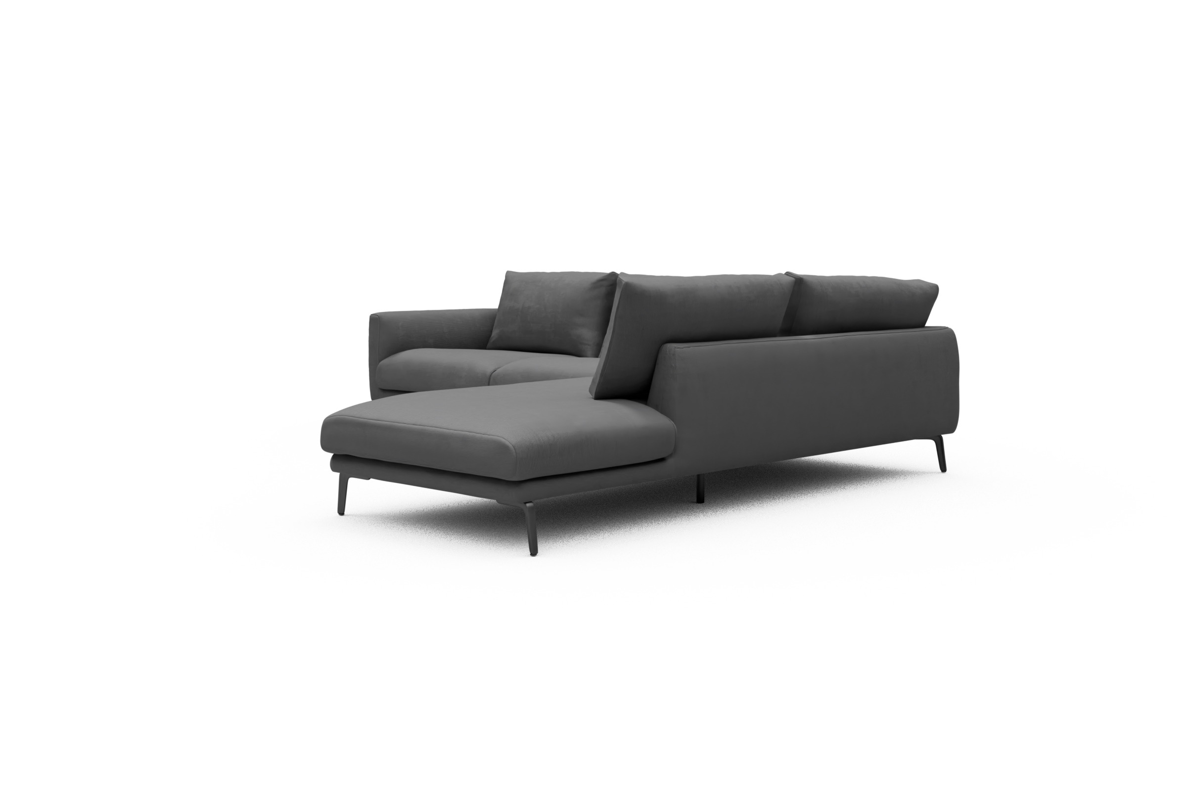 Ecksofa Karl Relax-Ecke rechts mit 2,5-Sitzer Cordufine-Grey