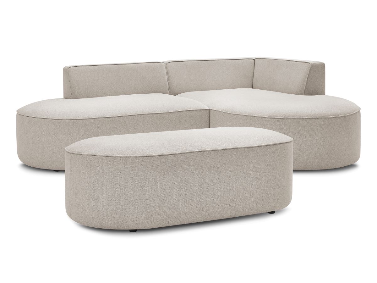 Bobochic Rousseau Ecksofa mit Pouf