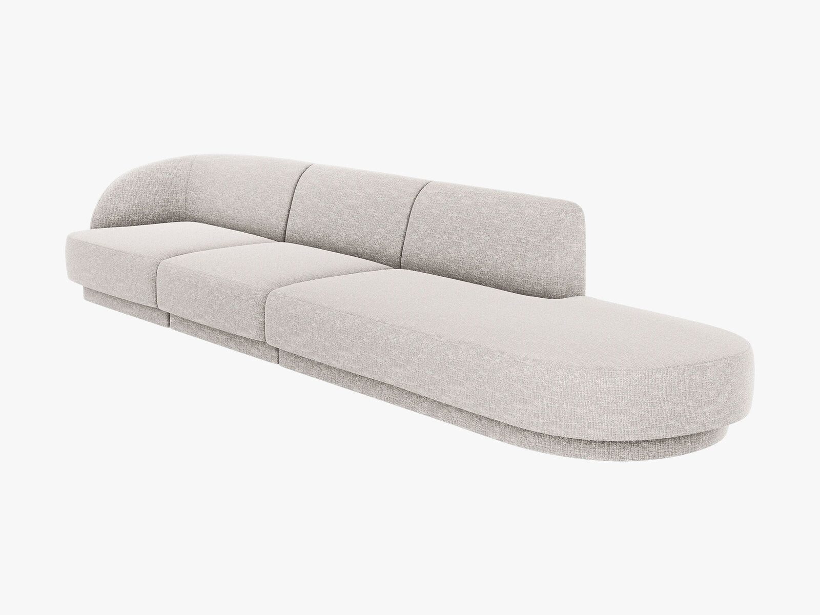 Micadoni Sofa Miley 4-Sitzer Rechts Chenille Haga Hellgrau
