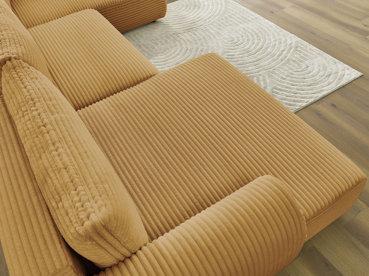 Bobochic Lucien Wohnlandschaft Breitcord weich Gelb Ecke links