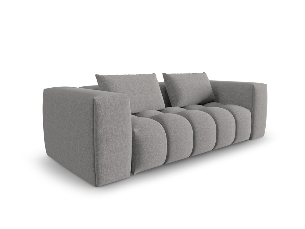 Cosmopolitan Design Sofa Verona 3-Sitzer kleine Version Strukturierter Stoff Sorella Warmes Grau