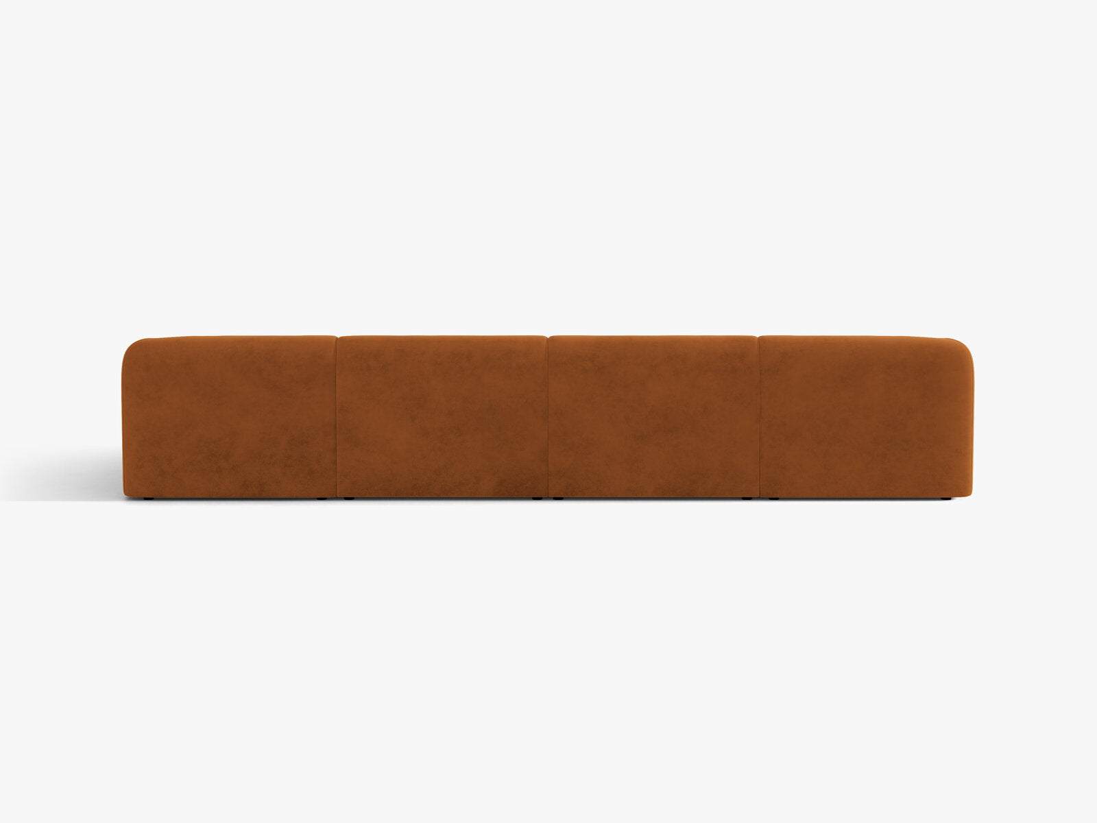 Micadoni Panorama-Sofa Miley 5-Sitzer Samt Bluvel Terrakotta