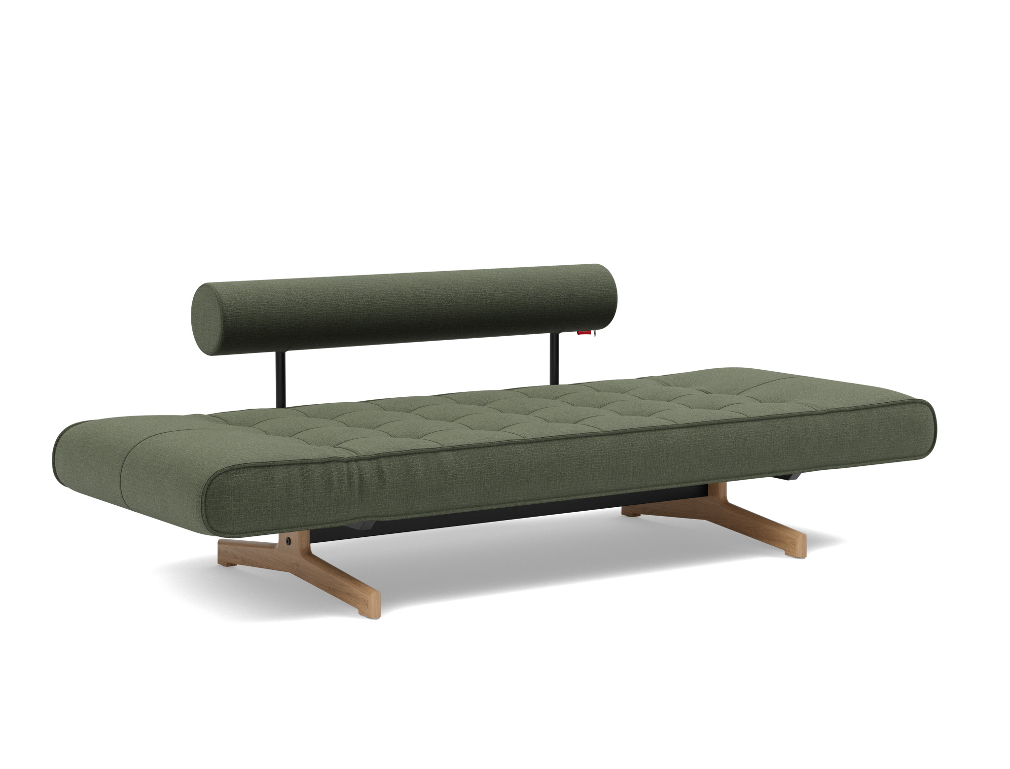 Tagesbett Ghia Chenille Esina 413-Olive-Green Beine Eiche