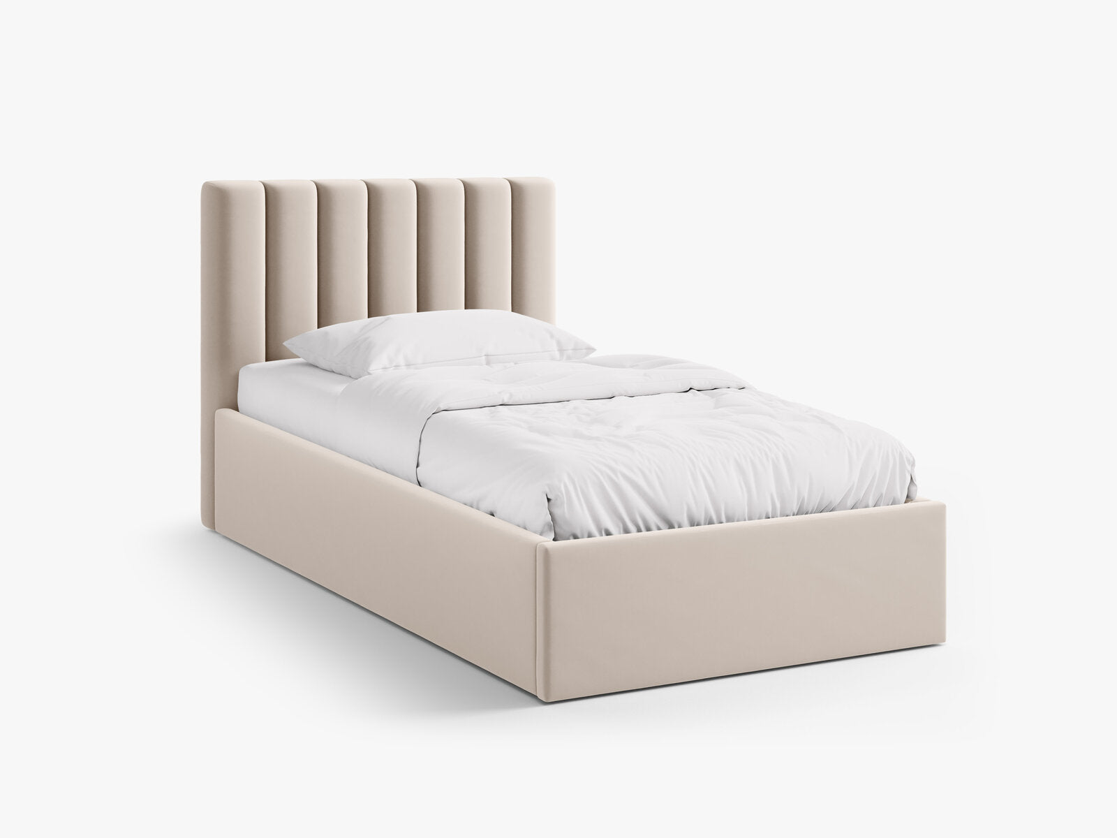 Micadoni Polsterbett Allison Samt Bluvel Dunkelbeige