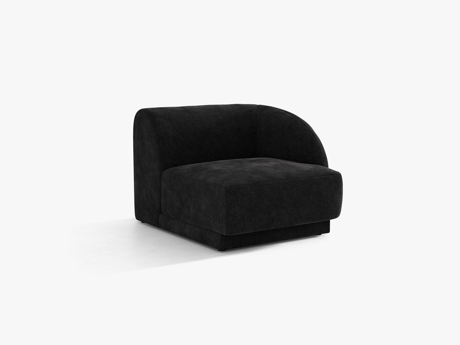 Micadoni Eckmodul Miley 1-Sitzer Rechts Chenille Haga Schwarz