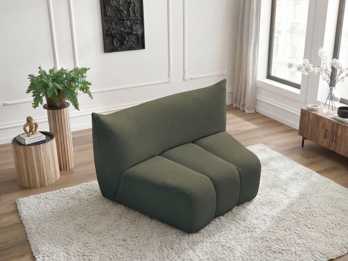 Bobochic Azra Sofamodul 1-Sitzer Bouclé-Stoff Grün