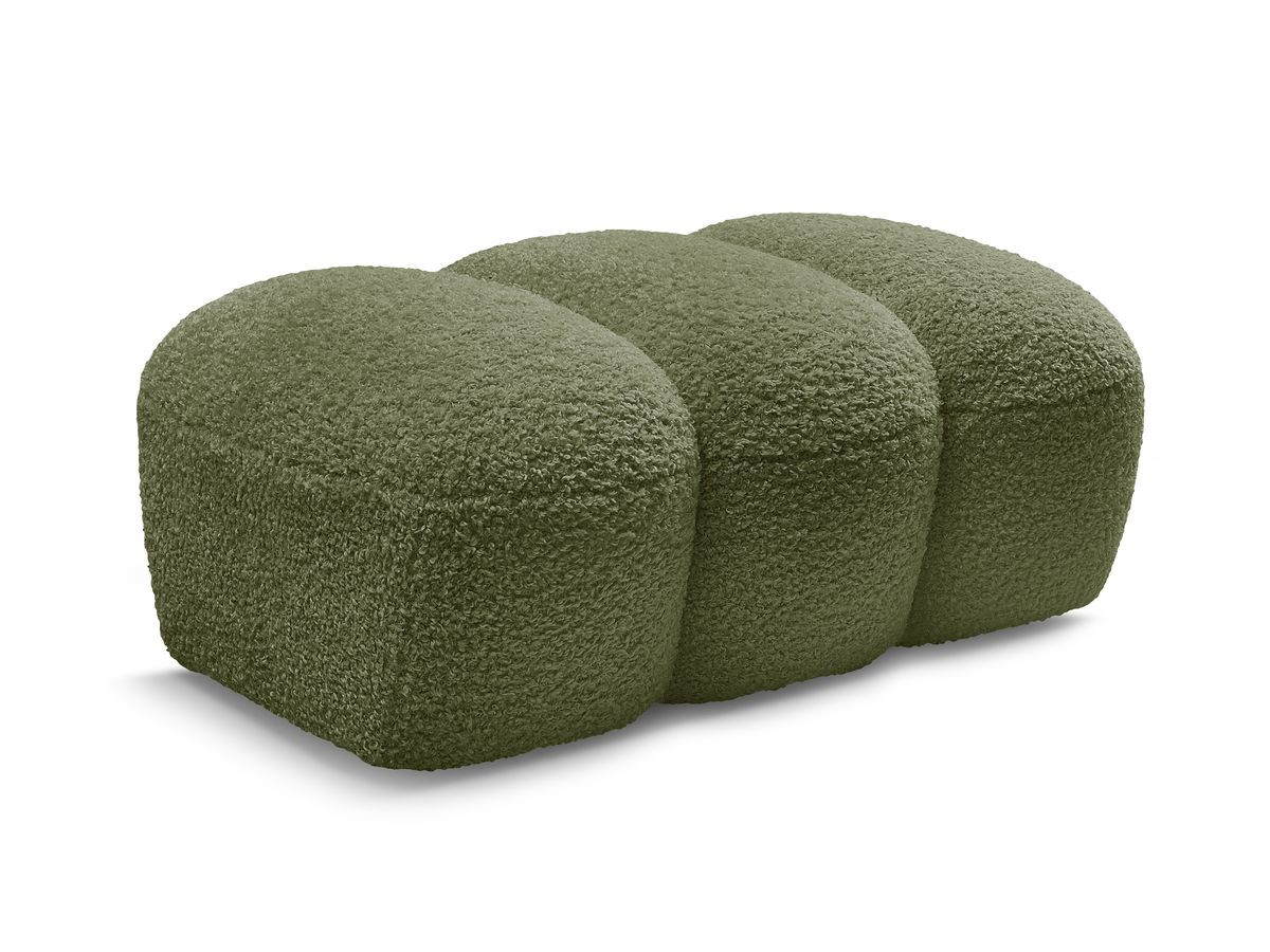 Bobochic Hippolyte Pouf Bouclé-Stoff Grün