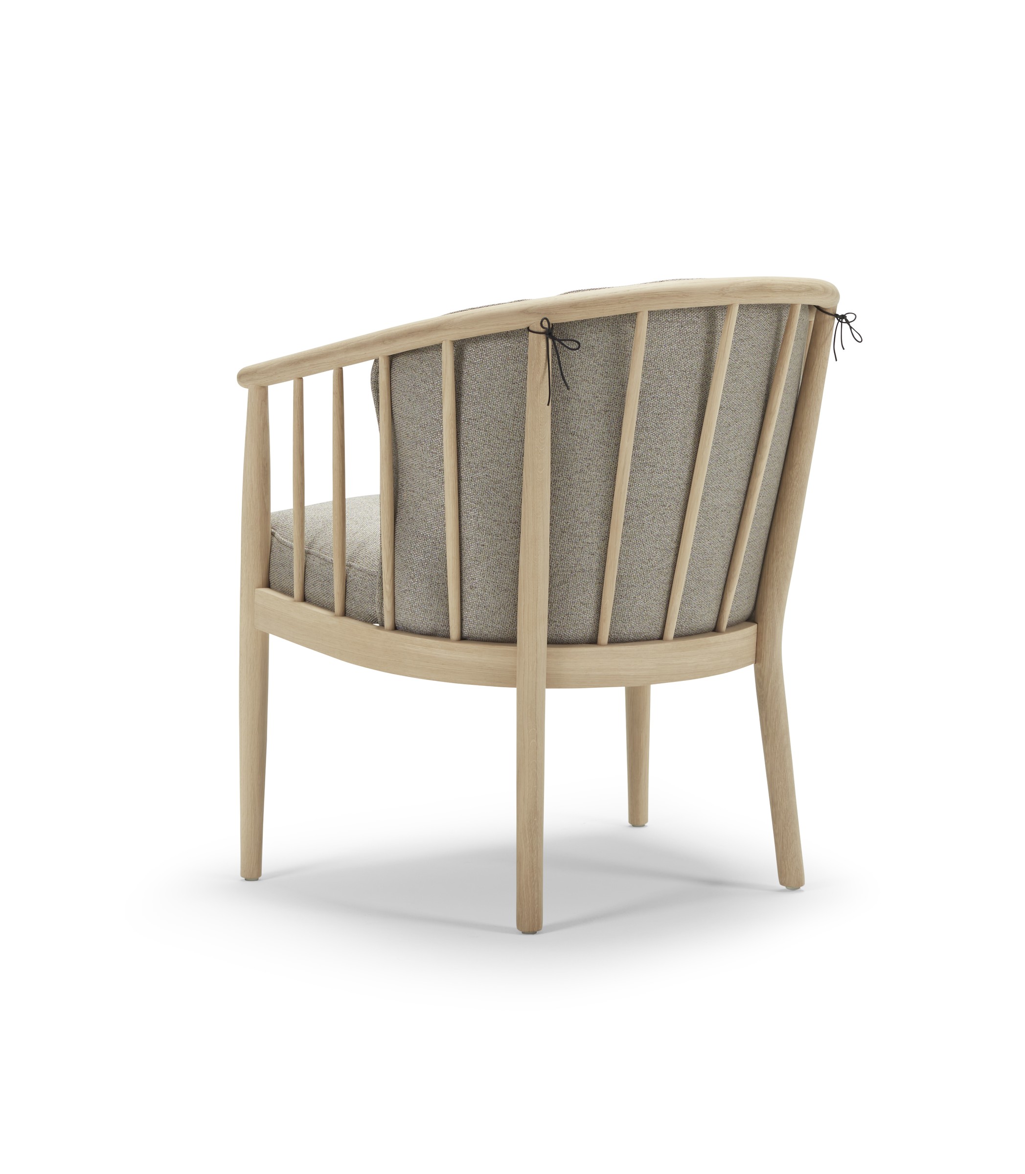 Sessel Ida Beinfarbe Eiche geseift Strukturierter Stoff Denari 486-Warm-Grey