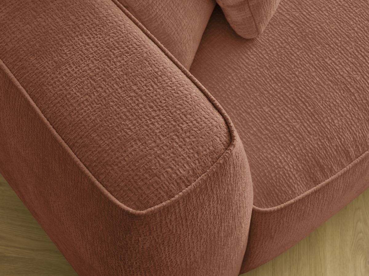 Bobochic Leopold Sofa 3-Sitzer Strukturstoff Orange Armlehne links
