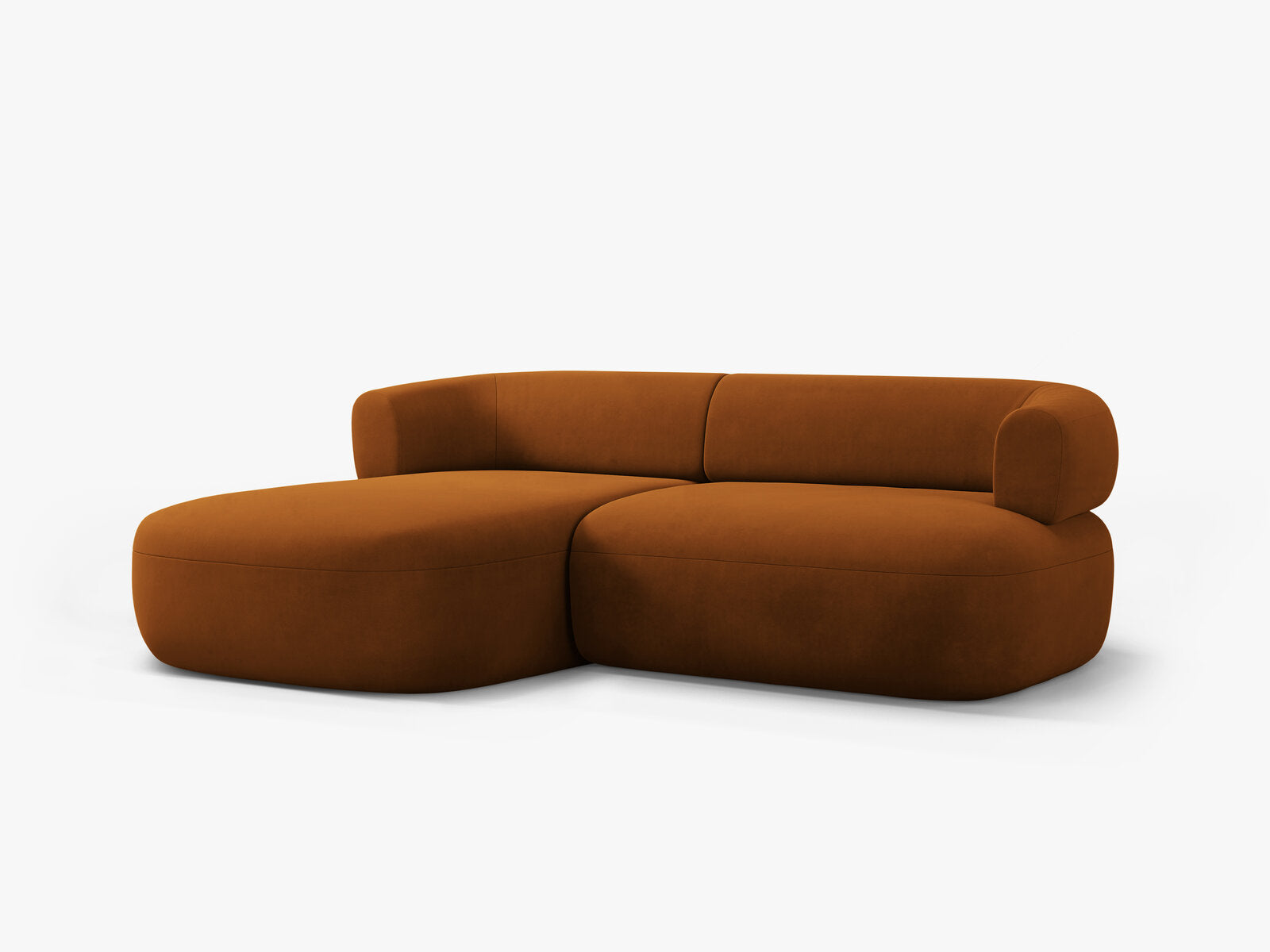 Micadoni 5-Sitzer Ecksofa Jenny Kleine Version Links Samt Salvador Terrakotta