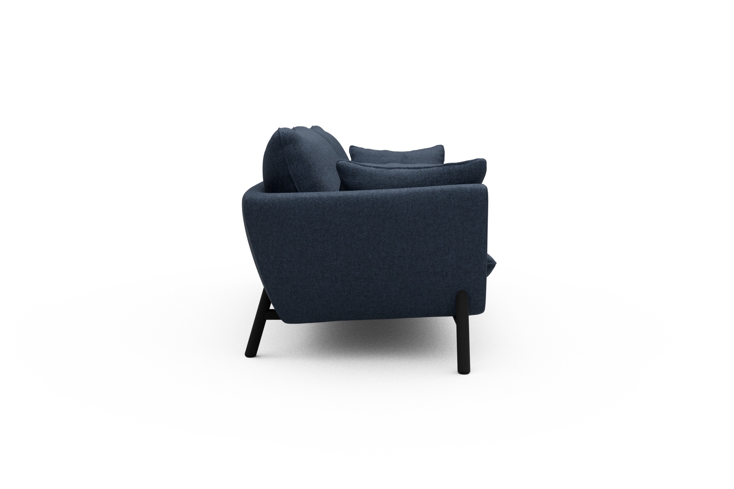 Sofa Emil 3-Sitzer Beinfarbe Eiche Schwarz Sama-Deep-Blue