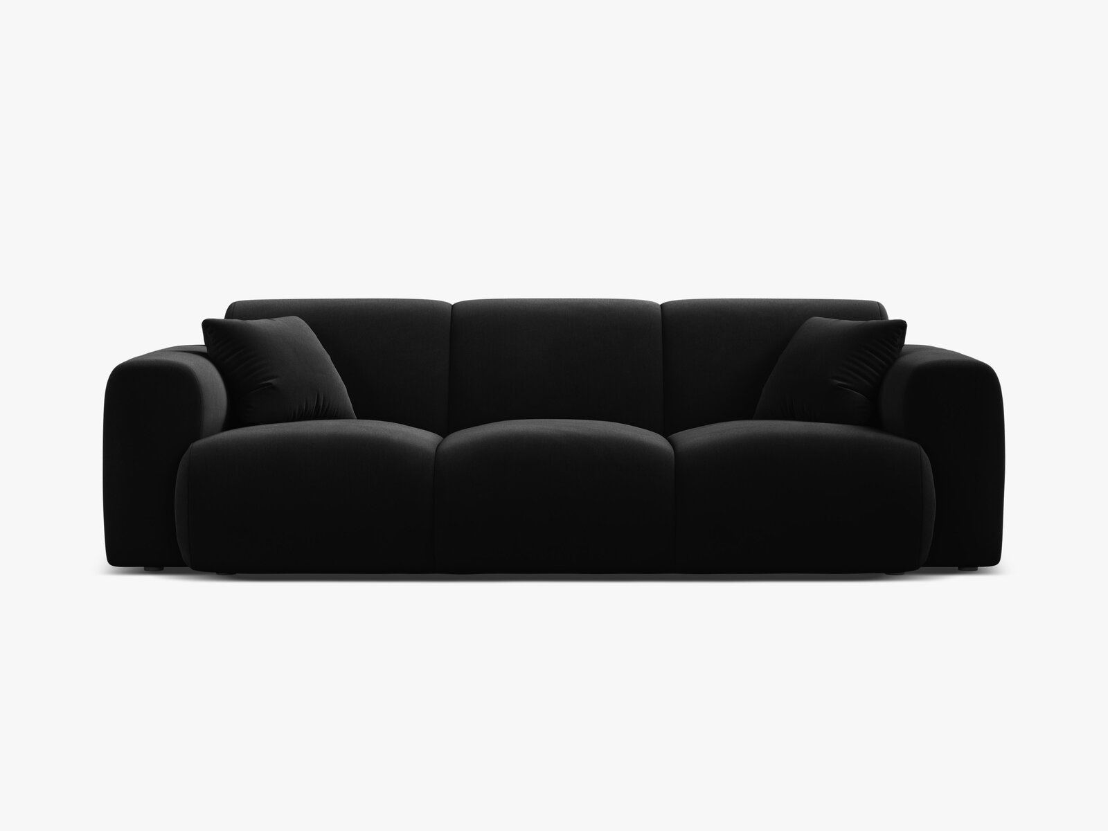 Micadoni Sofa Molino 3-Sitzer Samt Casino Schwarz