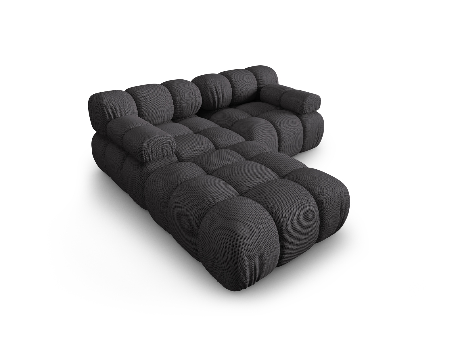 Micadoni Modulares Sofa Bellis 3-Sitzer mit flachem Modul 3D-Stoff Sonic Espresso
