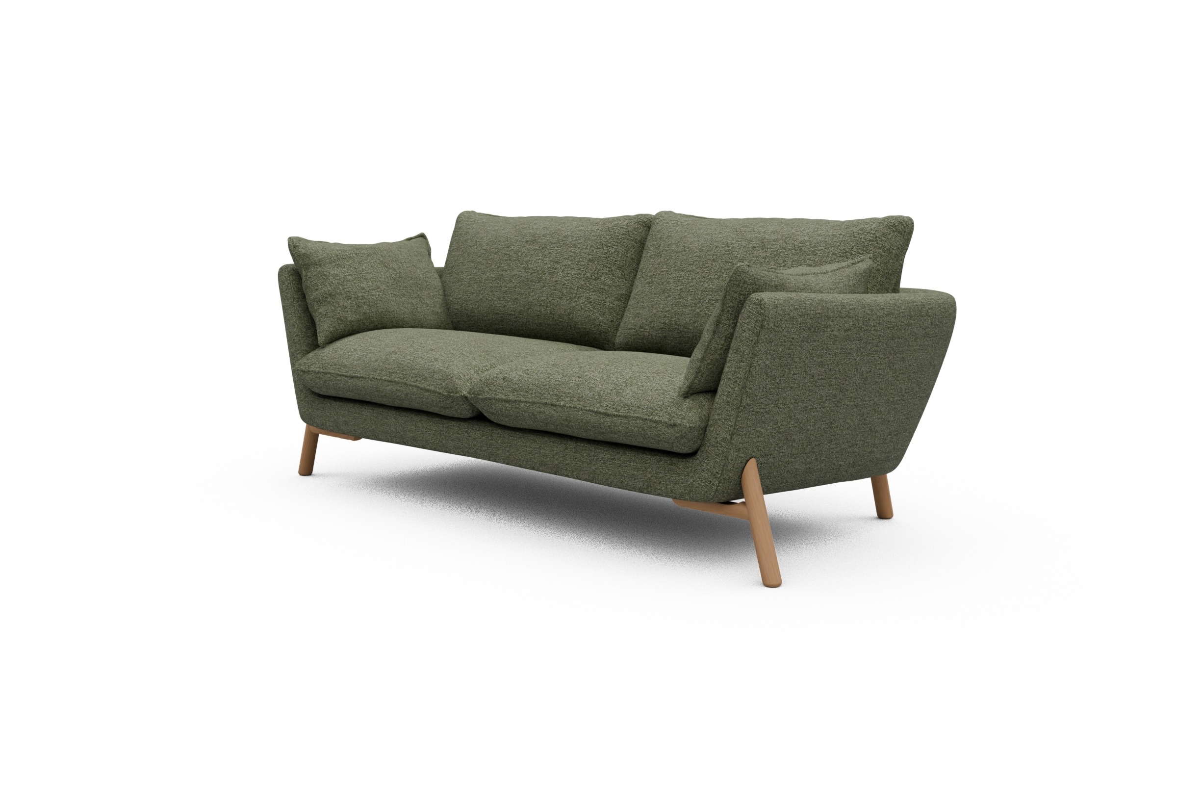 Sofa Emil 2-Sitzer Beinfarbe Eiche Natur Carreno-Vivid-Green