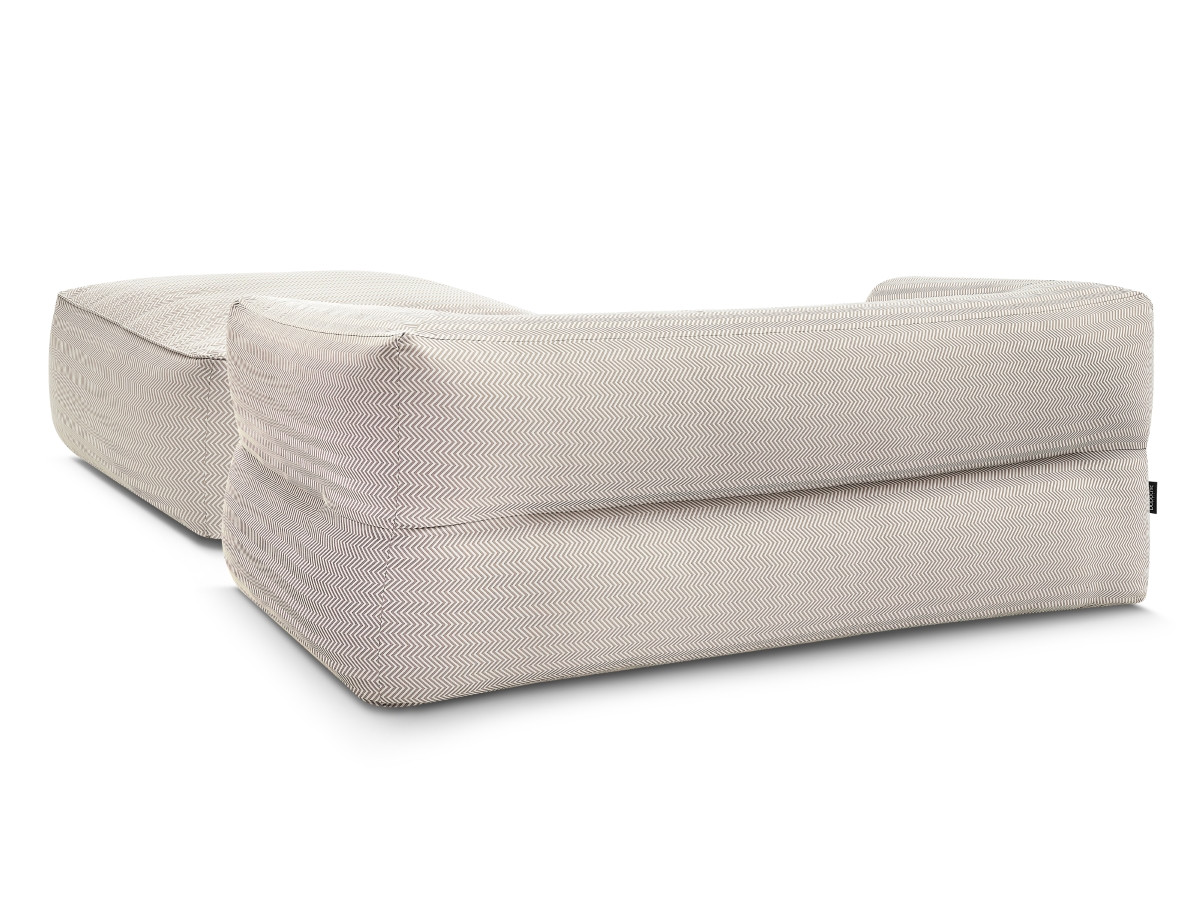 Bobochic Nour Gartensofa 4-Sitzer mit Pouf Stoff Beige