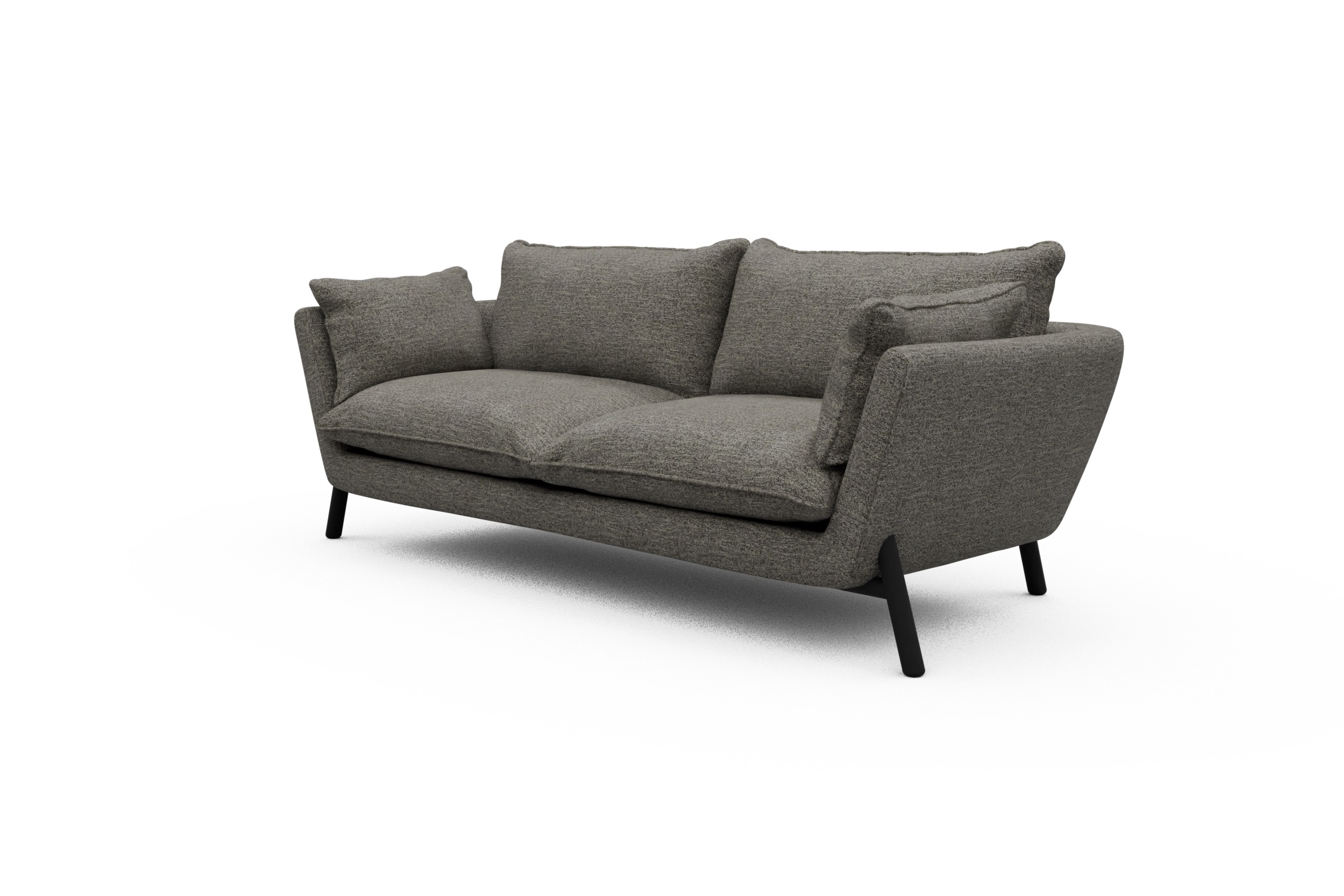 Sofa Emil PREMIUM 3-Sitzer Beinfarbe Eiche Schwarz Carreno-Sepie-Brown