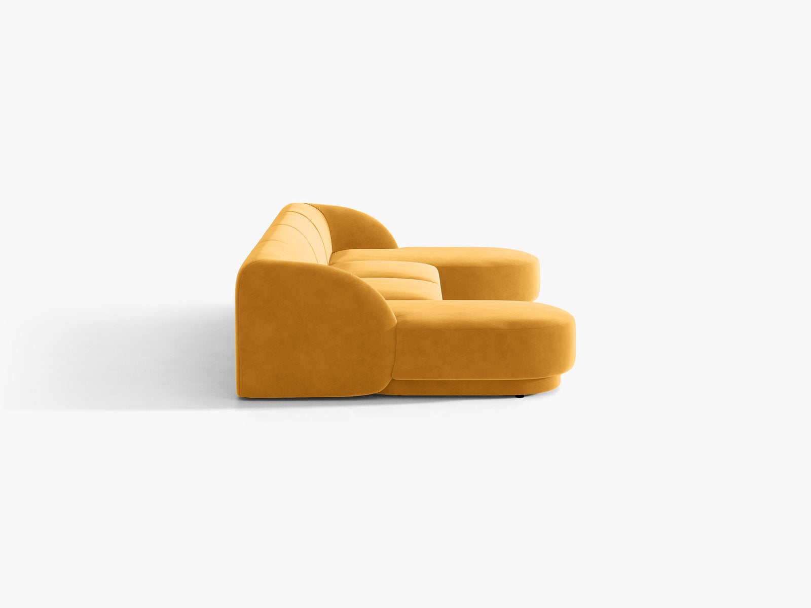 Micadoni Panorama-Sofa Miley 5-Sitzer Samt Venus Gelb