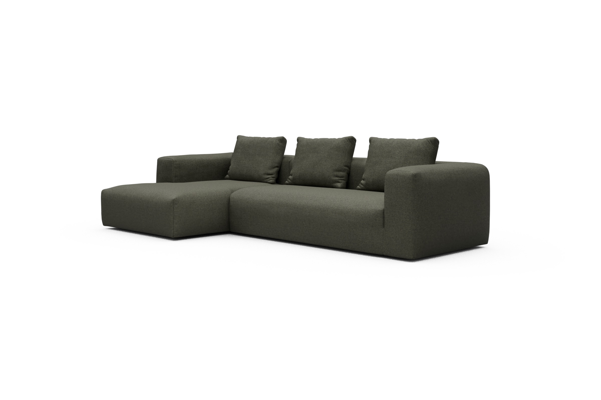 Ecksofa Fred Chaiselongue links mit 2,5-Sitzer Sama-Winter-Moss