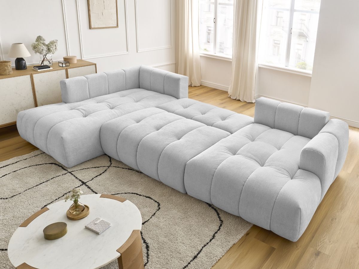 Bobochic Fuji Wohnlandschaft Stoff Hellgrau Ecke rechts