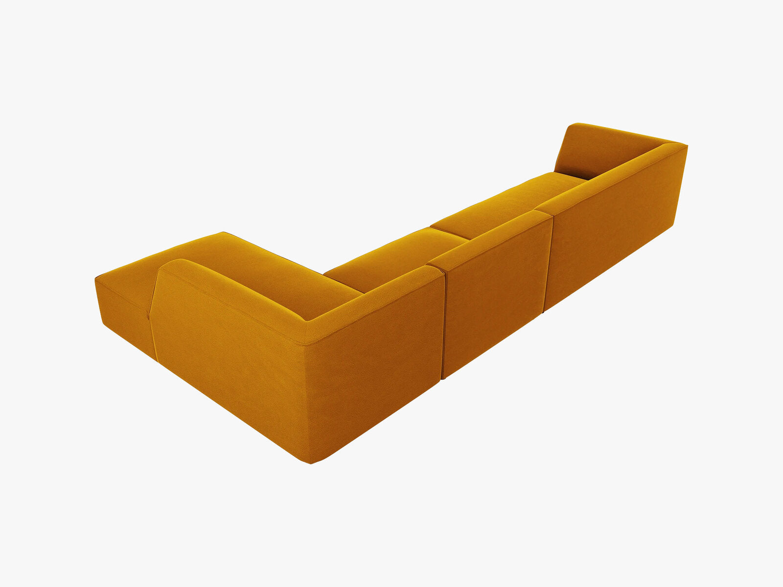 Micadoni Ecksofa Ruby 5-Sitzer Rechts Samt Salvador Gelb