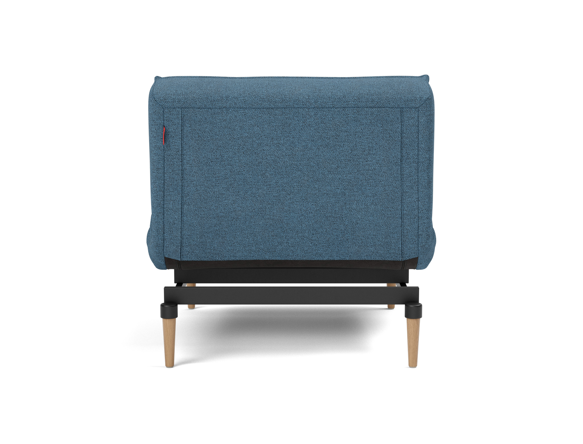 Sessel Splitback Strukturierter Stoff Weda 302-Weda-Blue Beine Styletto Eiche hell