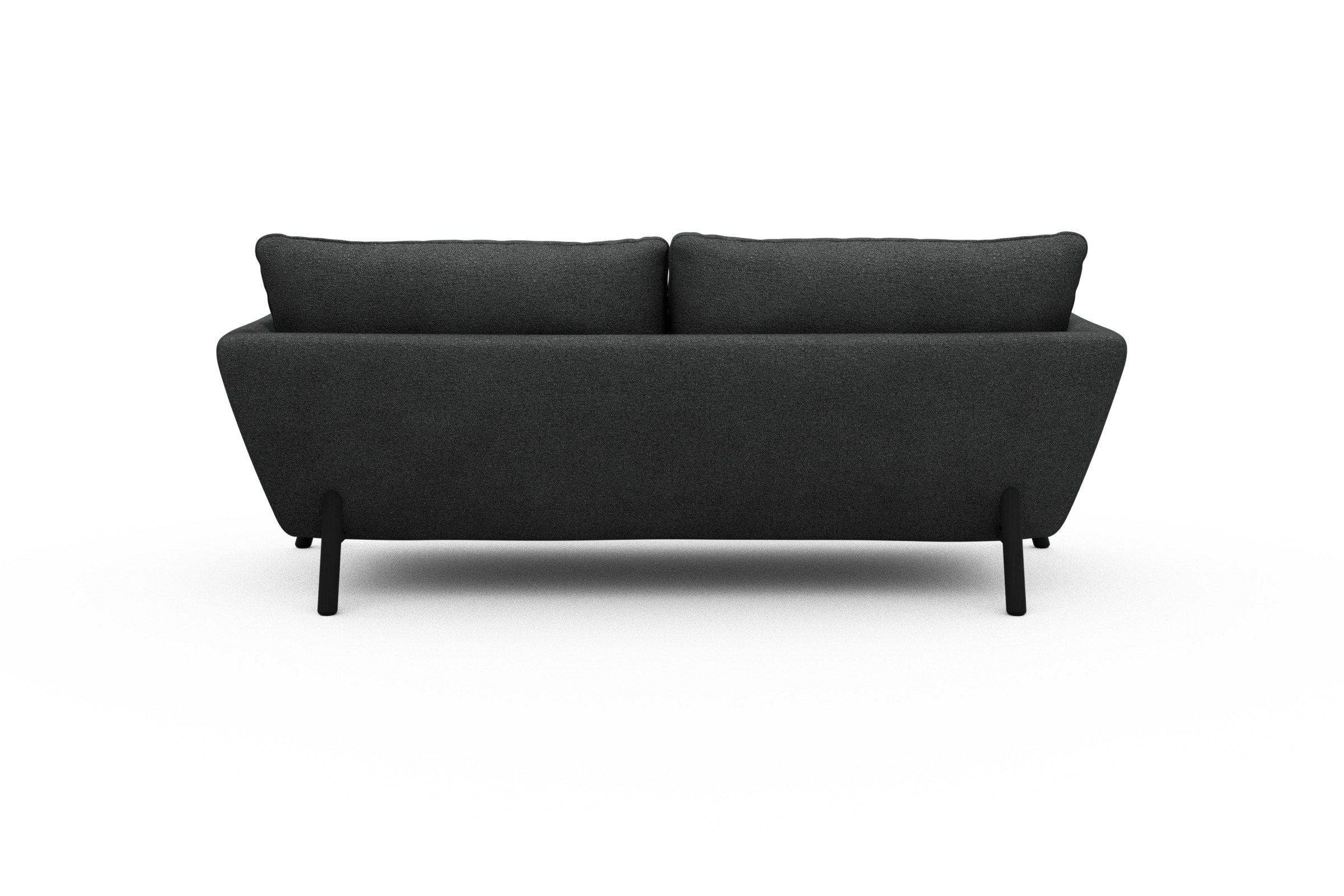 Sofa Emil 3-Sitzer Beinfarbe Eiche Schwarz Boucle-Charcoal