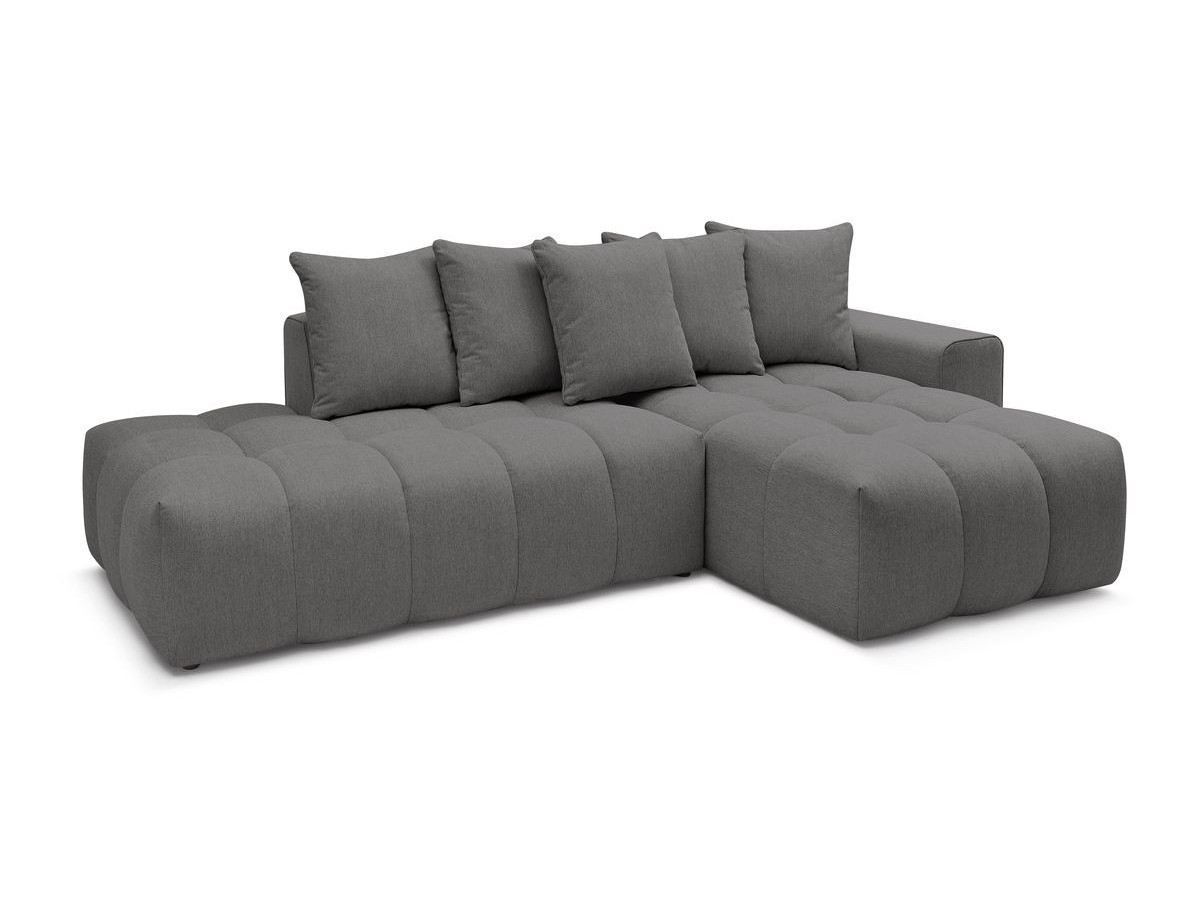 Bobochic Mont-blanc Ecksofa Melange-Stoff Dunkelgrau Ecke rechts