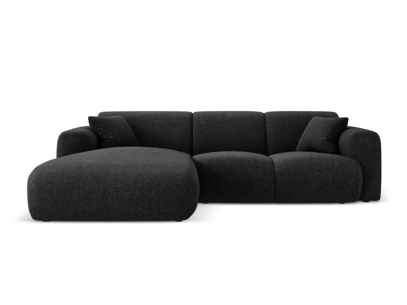 Cosmopolitan Design Ecksofa Nolio 4-Sitzer Chenille Haga Schwarz Links