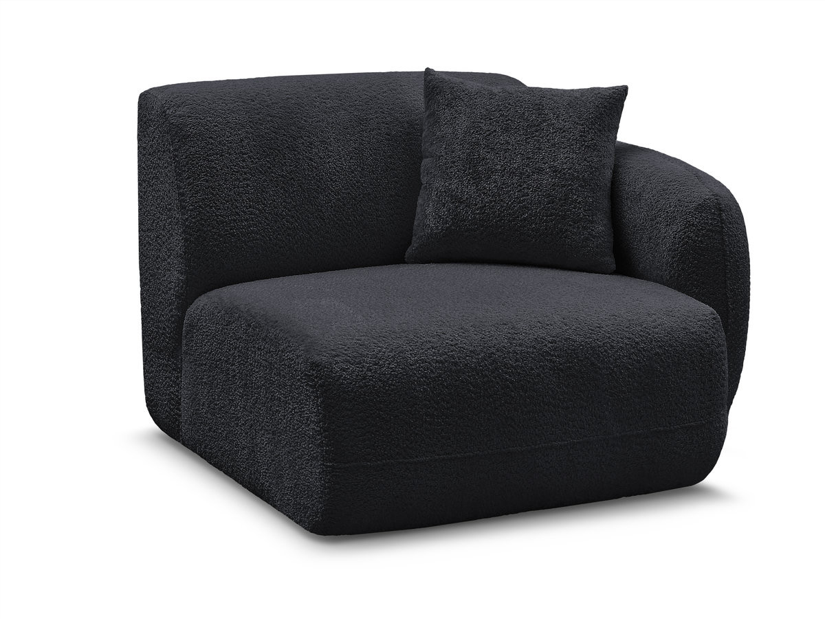 Bobochic Anda Sofamodul 1-Sitzer 104 × 103 cm Chenille Schwarz Ecke rechts