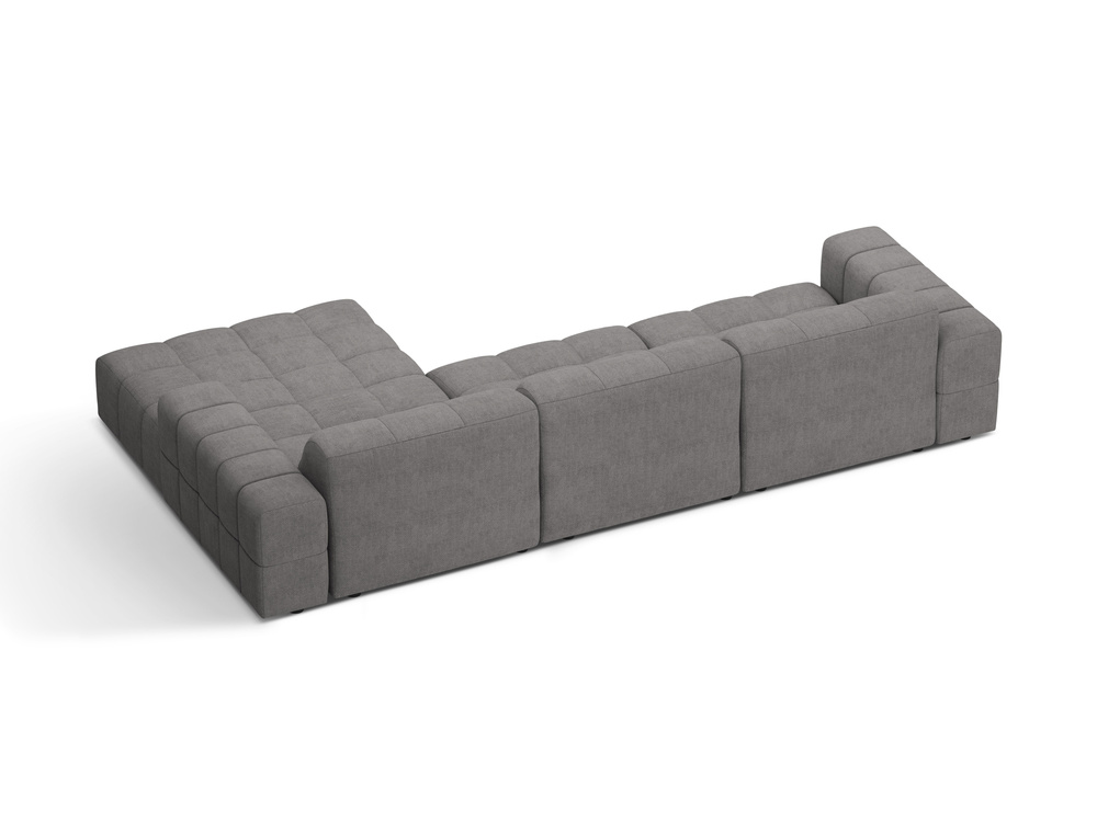 Cosmopolitan Design Ecksofa Chicago 4-Sitzer Chenille Eden Hellgrau Rechts