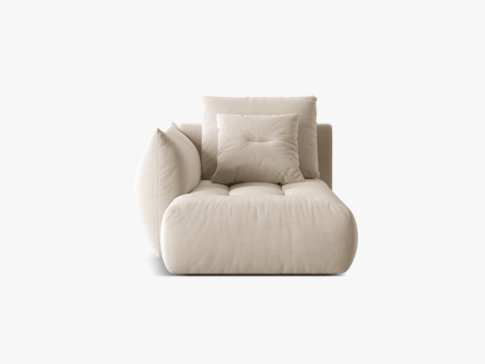 Micadoni Bloom Chaiselongue Links Samt Casino Helles Beige