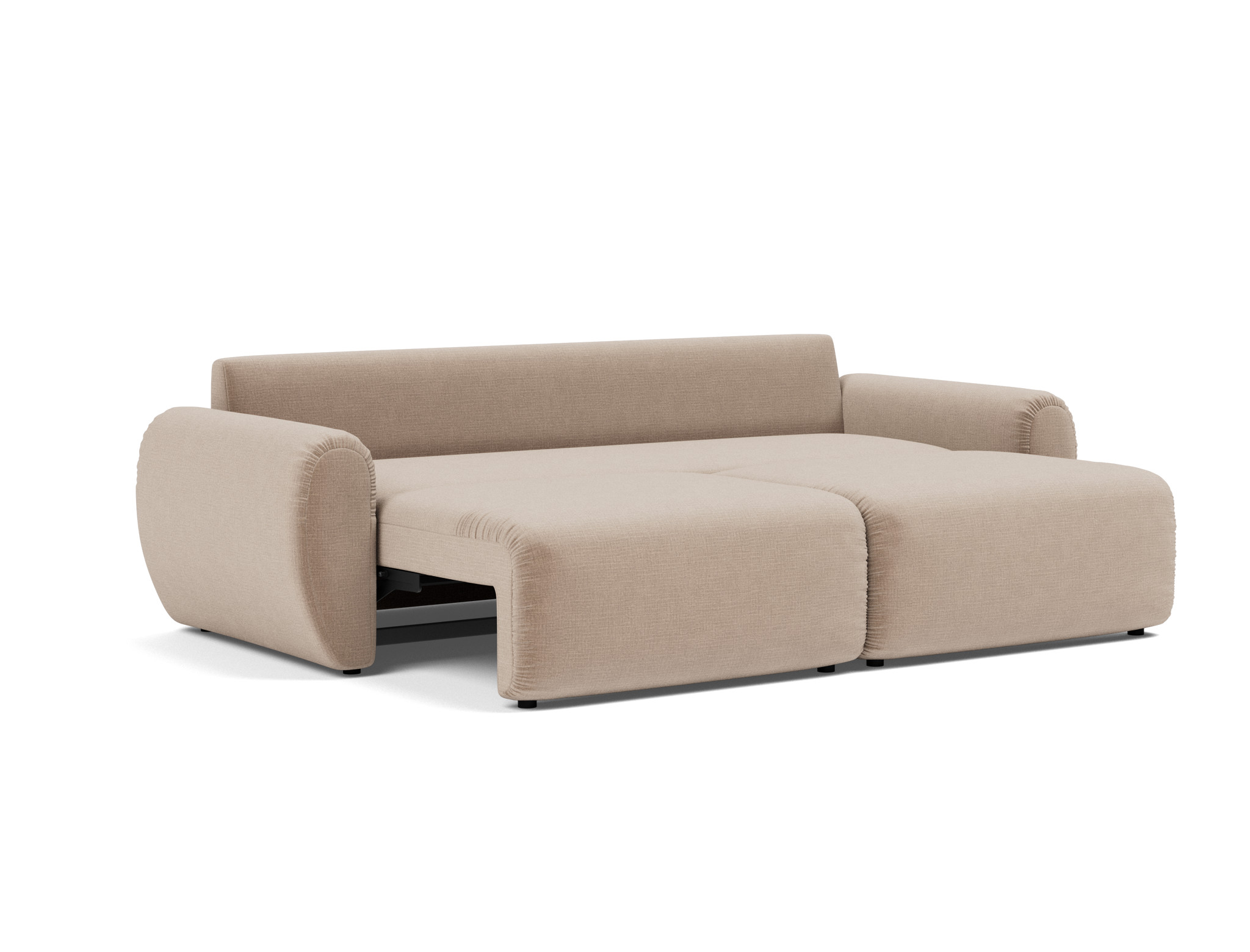 Schlafsofa Norum mit Curve-Armlehnen Chenille Esina 417-Mocha