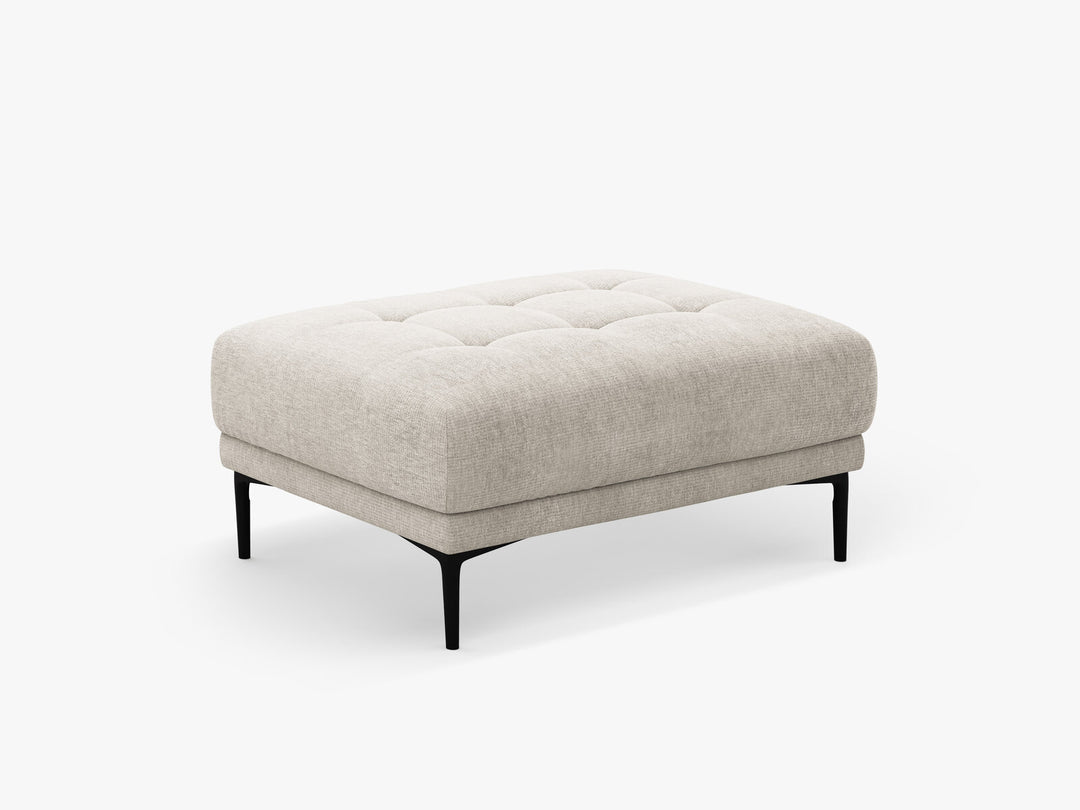 Micadoni Hocker Bemy Groß 1-Sitzer Strukturierter Stoff Beige
