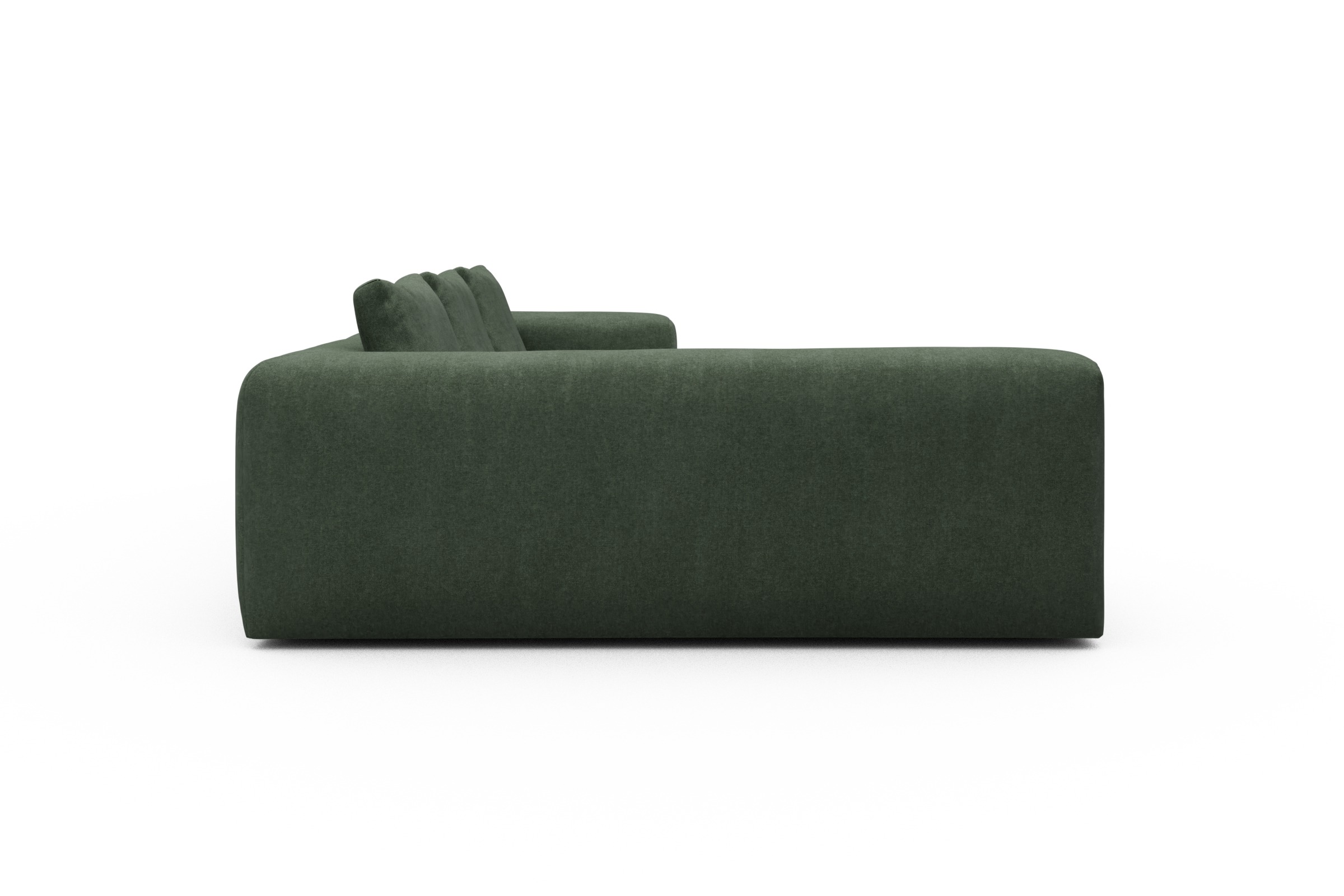 Ecksofa Fred 2x 2,5-Sitzer links offen Casone-Forest-Green