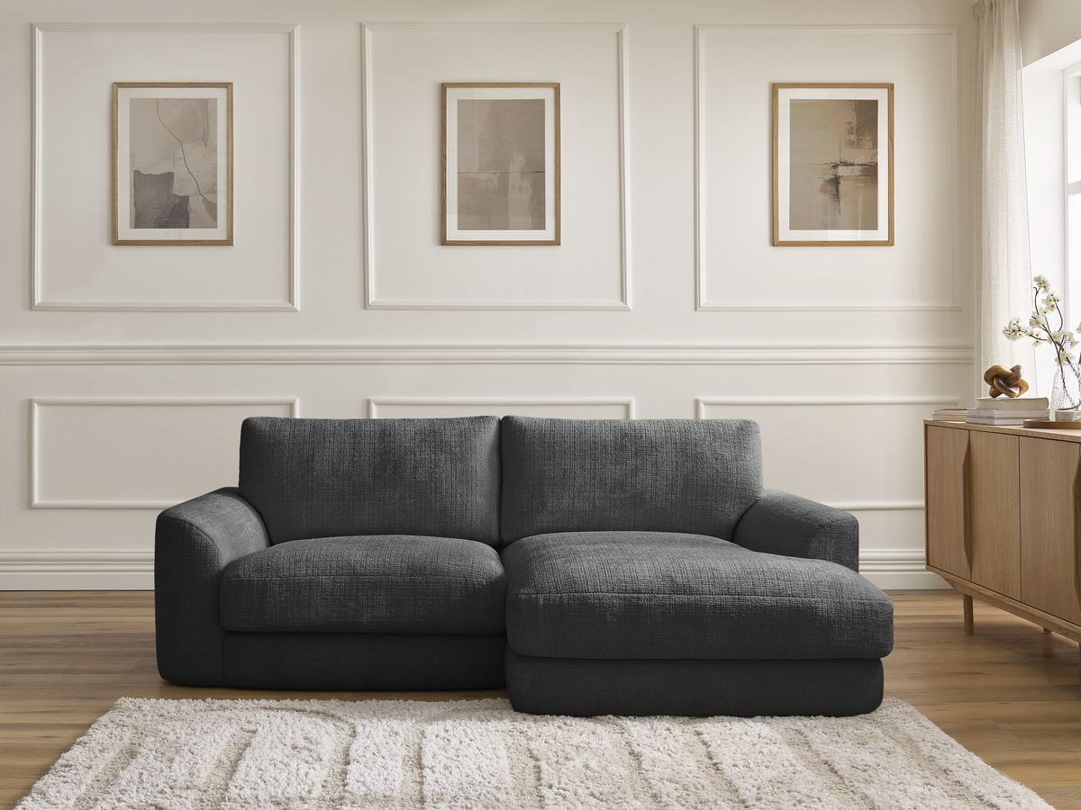 Bobochic Leonore Ecksofa Strukturstoff Schwarz Ecke rechts