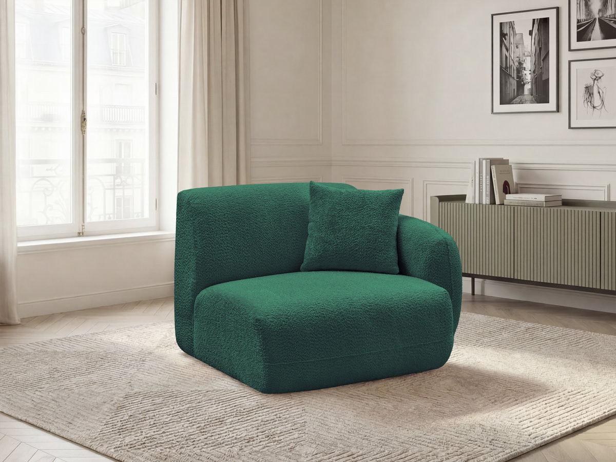 Bobochic Anda Sofamodul 1-Sitzer 104 × 103 cm Chenille Dunkelgrün Ecke rechts
