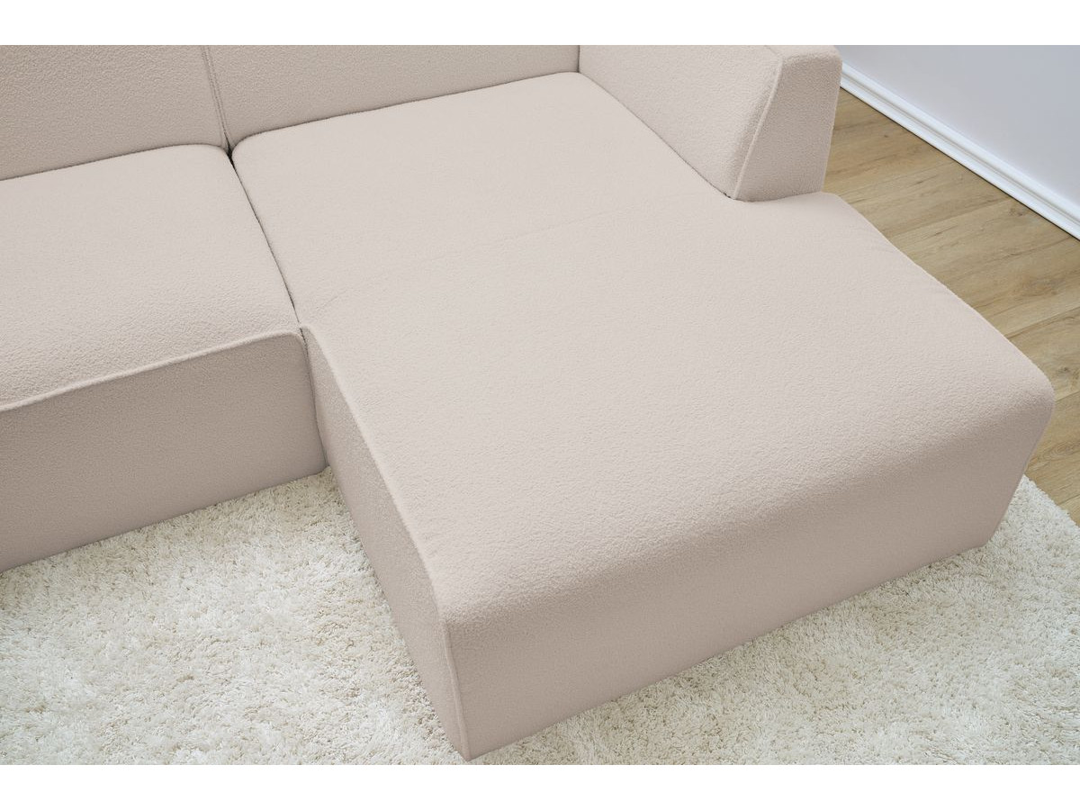 Bobochic Megeve Ecksofa Bouclé-Stoff Beige Ecke rechts