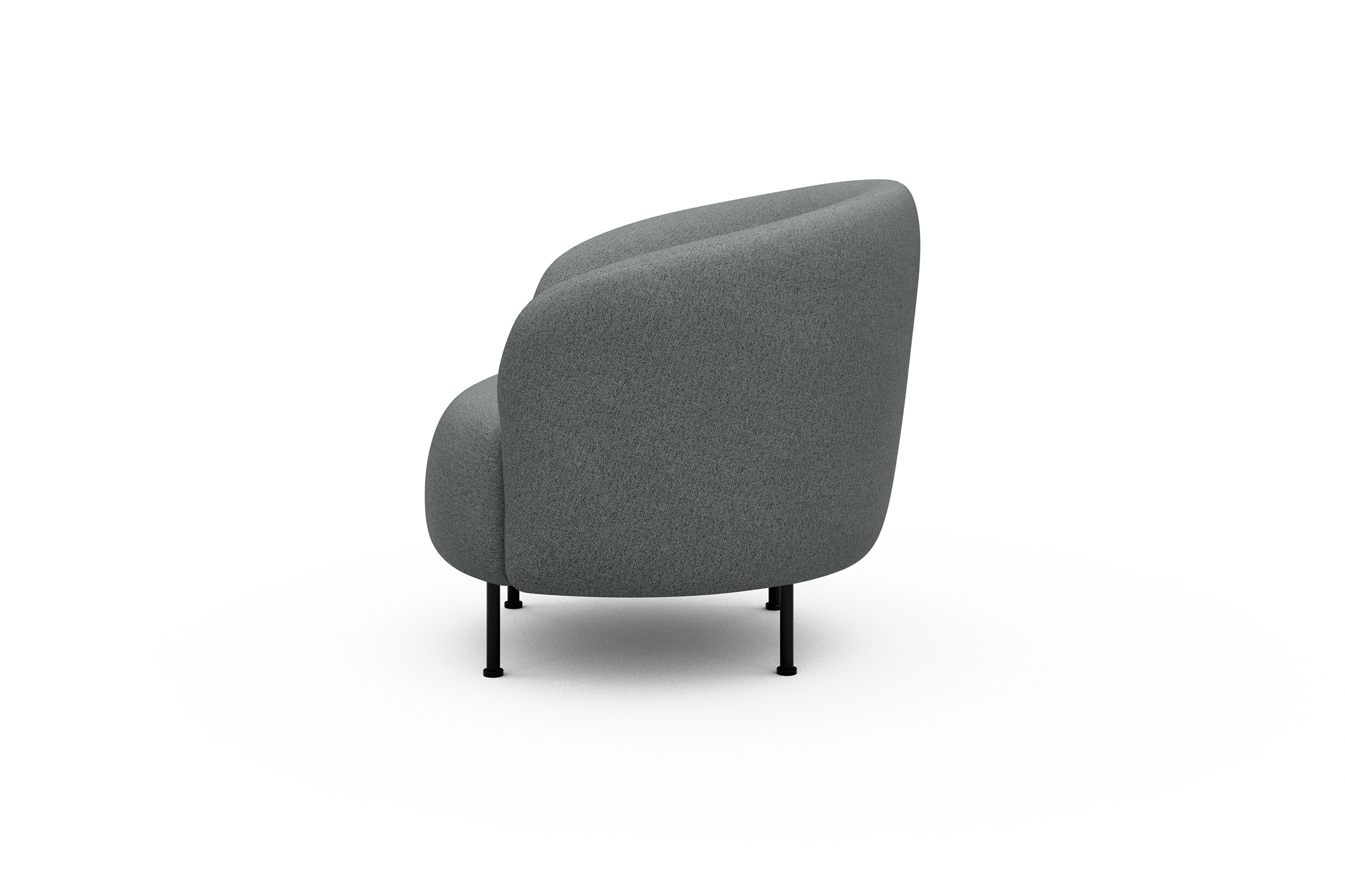 Sessel Ronda Metallbeine Schwarz Denari-Soft-Grey