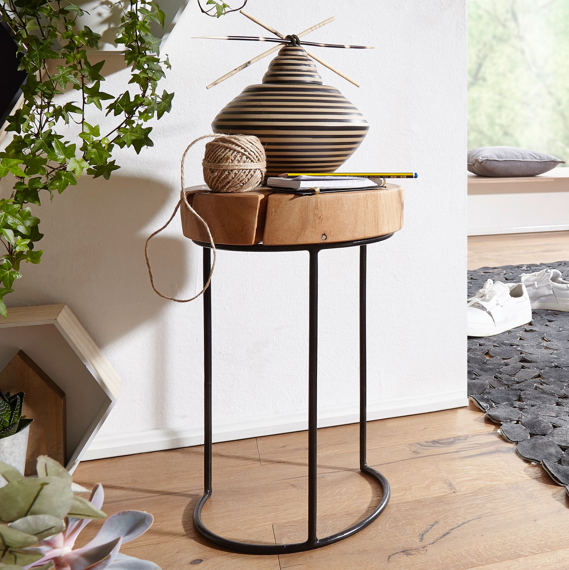 Beistelltisch Alden Akazie Massivholz Ø 28 cm